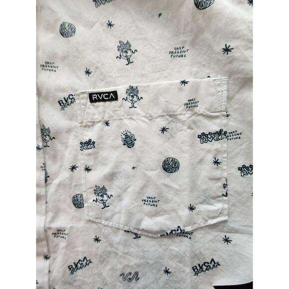 RVCA Kimura Balance Of Opposites Designer Button‎ Up Shirt Men’s SMALL New Retro - Picture 6 of 9